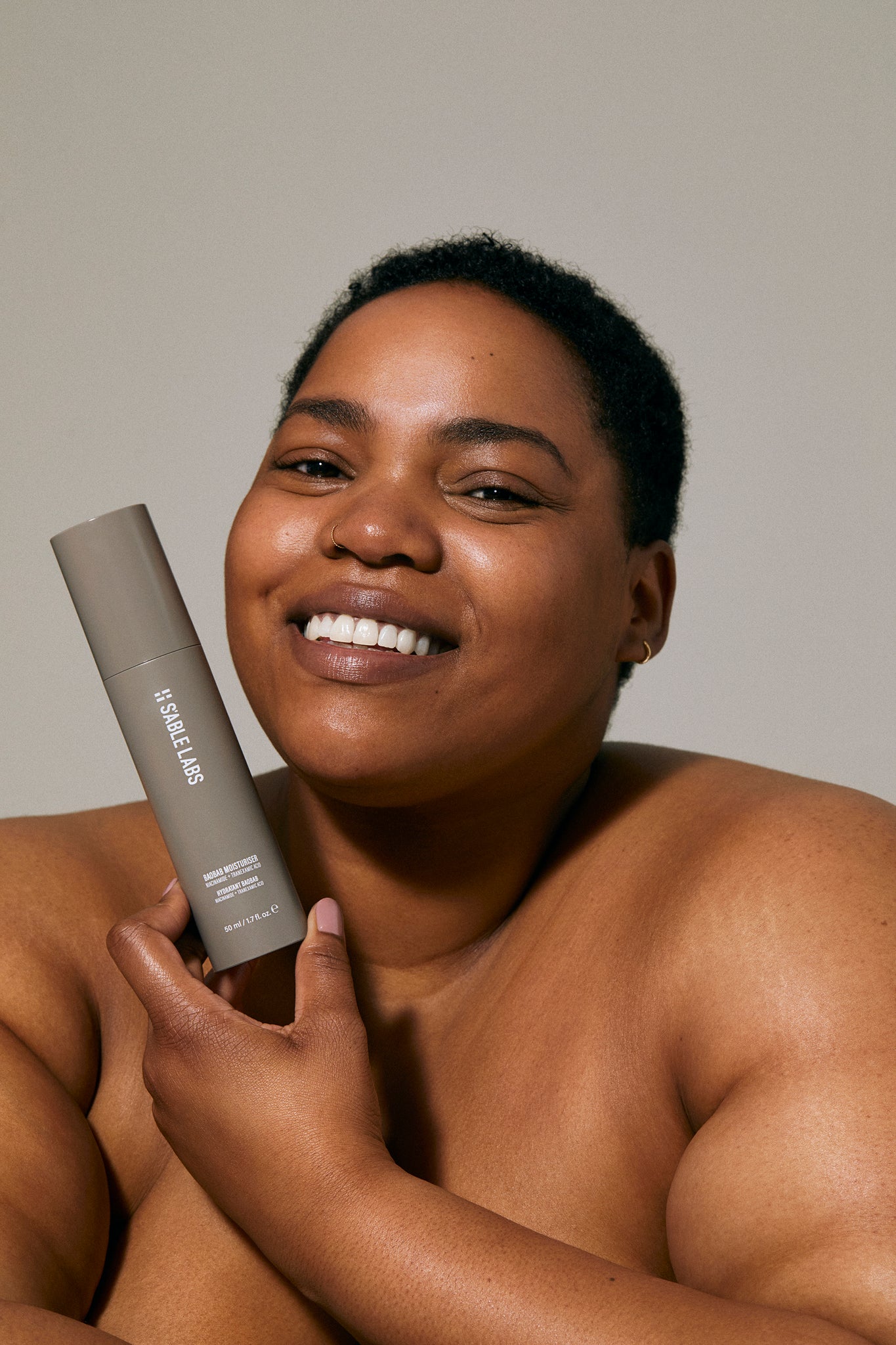 fast-absorbing moisturizer, improves skin tone and texture, Idris Elba, Sabrina Elba, Idris Elba skincare, Baobab Moisturizer 